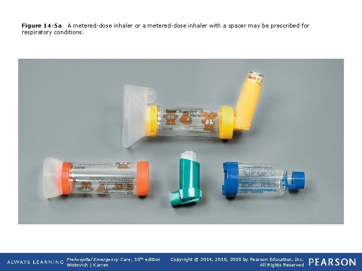 Figure 14 -5 a A metered-dose inhaler or a metered-dose inhaler with a spacer