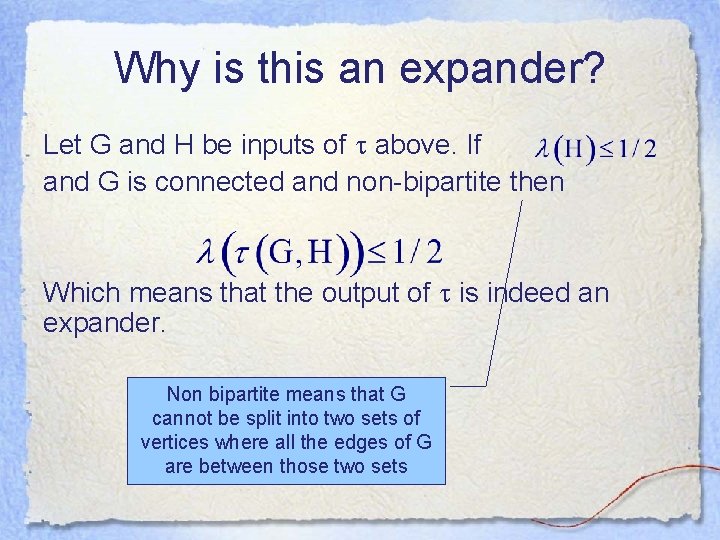 Why is this an expander? Let G and H be inputs of above. If