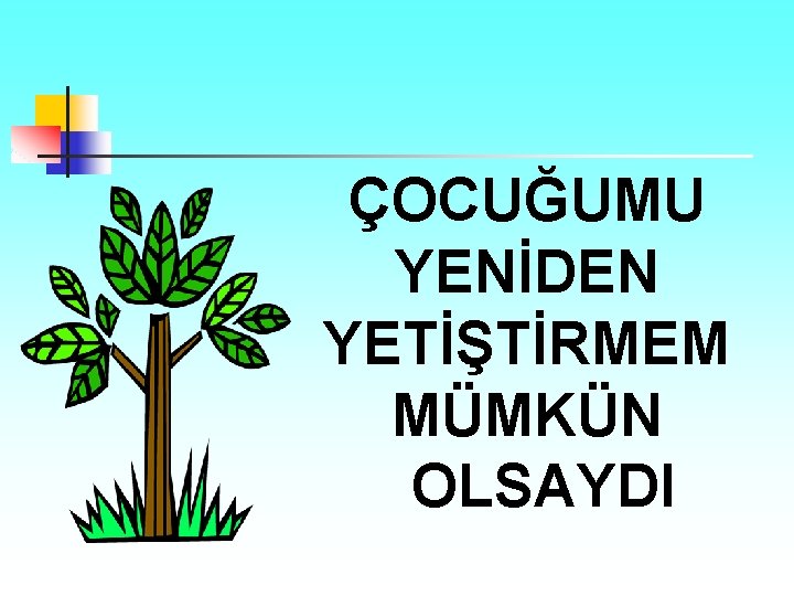 ÇOCUĞUMU YENİDEN YETİŞTİRMEM MÜMKÜN OLSAYDI 