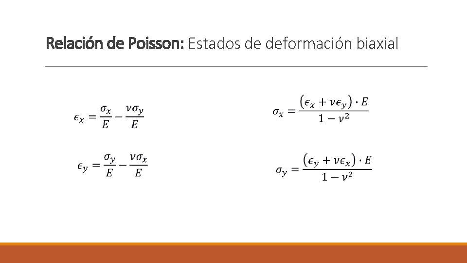 Relación de Poisson: Estados de deformación biaxial Relación de Poisson: Estados de deformación biaxial