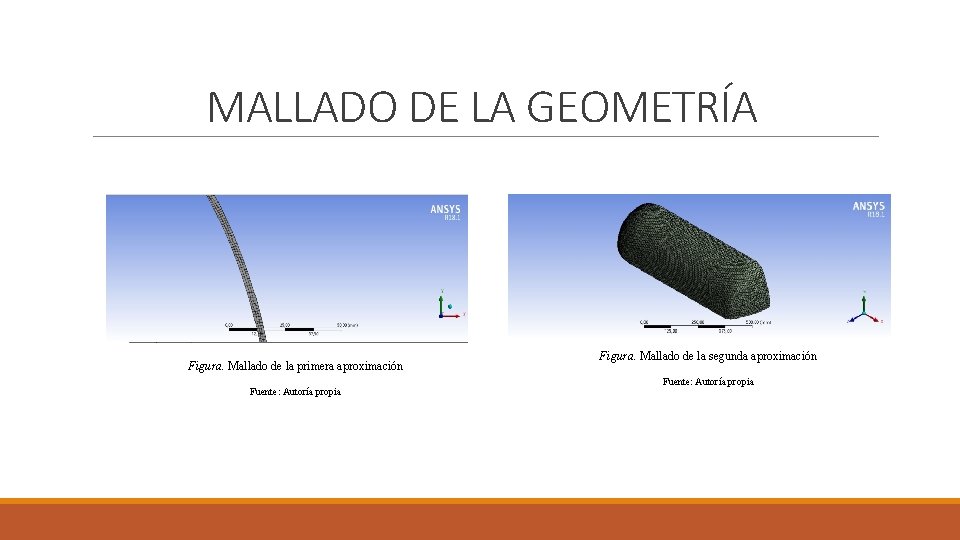 MALLADO DE LA GEOMETRÍA Figura. Mallado de la primera aproximación Fuente: Autoría propia Figura. MALLADO DE LA GEOMETRÍA Figura. Mallado de la primera aproximación Fuente: Autoría propia Figura.