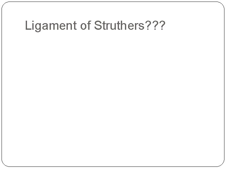 Ligament of Struthers? ? ? 