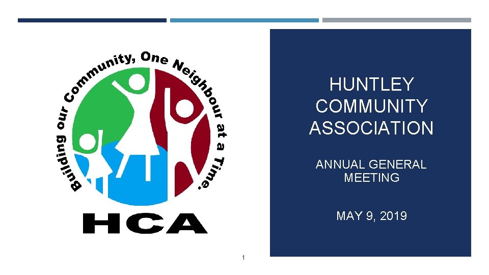 HUNTLEY COMMUNITY ASSOCIATION ANNUAL GENERAL MEETING MAY 9, 2019 1 