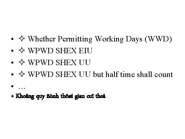  • Whether Permitting Working Days (WWD) • WPWD SHEX EIU • WPWD SHEX