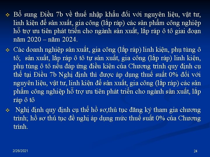 v v v Bổ sung Điều 7 b về thuế nhập khẩu đối với