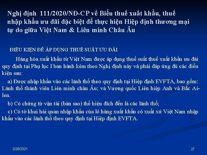 Nghị định 111/2020/NĐ-CP về Biểu thuế xuất khẩu, thuế nhập khẩu ưu đãi đặc