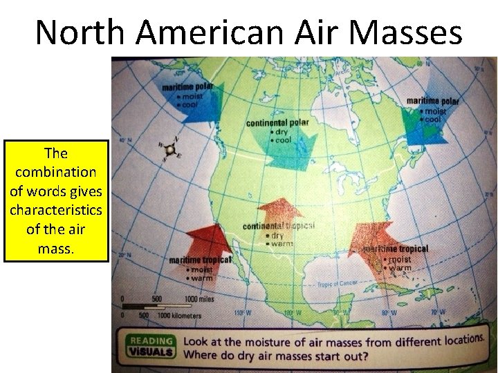 North American Air Masses The combination of words gives characteristics of the air mass.