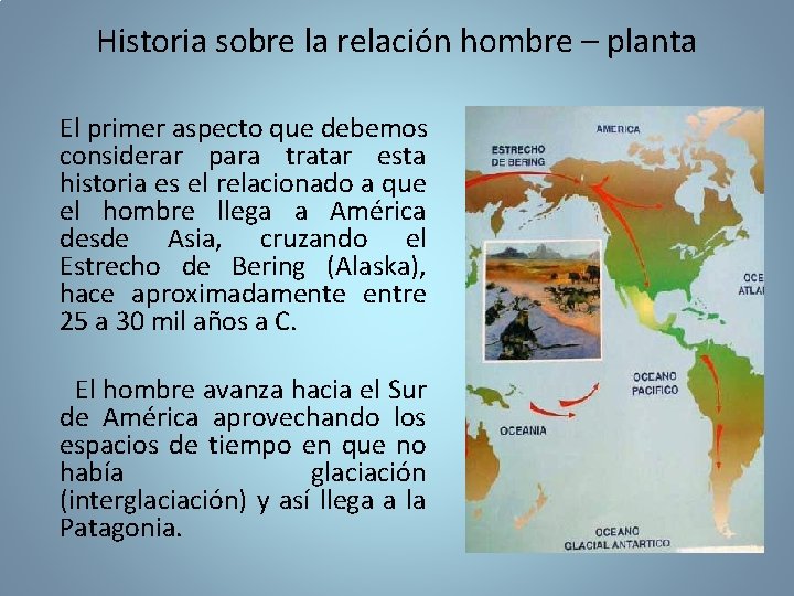 Historia sobre la relación hombre – planta El primer aspecto que debemos considerar para