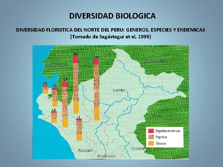 DIVERSIDAD BIOLOGICA DIVERSIDAD FLORISTICA DEL NORTE DEL PERU: GENEROS, ESPECIES Y ENDEMICAS (Tomado de