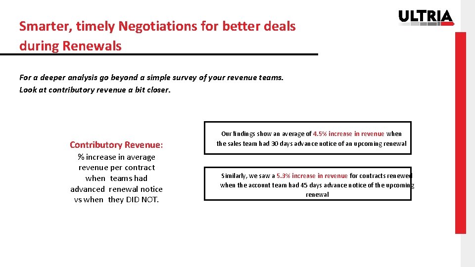 Smarter, timely Negotiations for better deals during Renewals For a deeper analysis go beyond