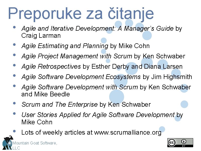 Preporuke za čitanje • • • Agile and Iterative Development: A Manager’s Guide by