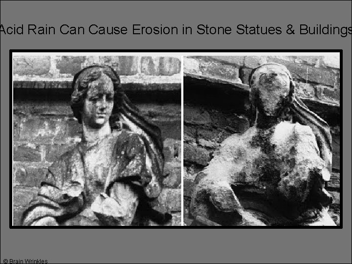 Acid Rain Cause Erosion in Stone Statues & Buildings © Brain Wrinkles 