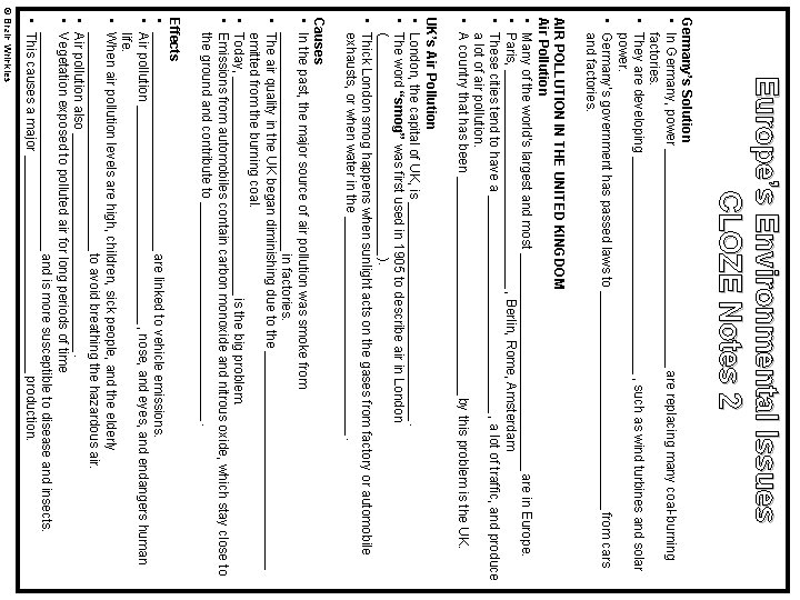 Europe’s Environmental Issues CLOZE Notes 2 Germany’s Solution • In Germany, power _______________ are