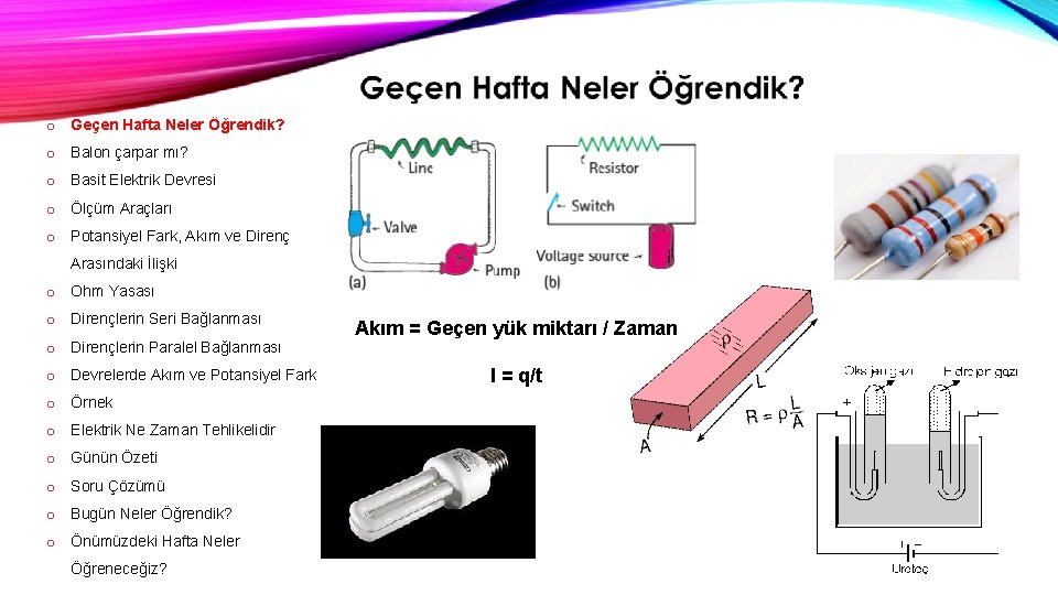 o Geçen Hafta Neler Öğrendik? o Balon çarpar mı? o Basit Elektrik Devresi o