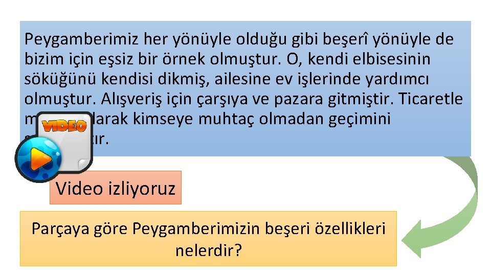 Peygamberimiz her yönüyle olduğu gibi beşerî yönüyle de bizim için eşsiz bir örnek olmuştur.