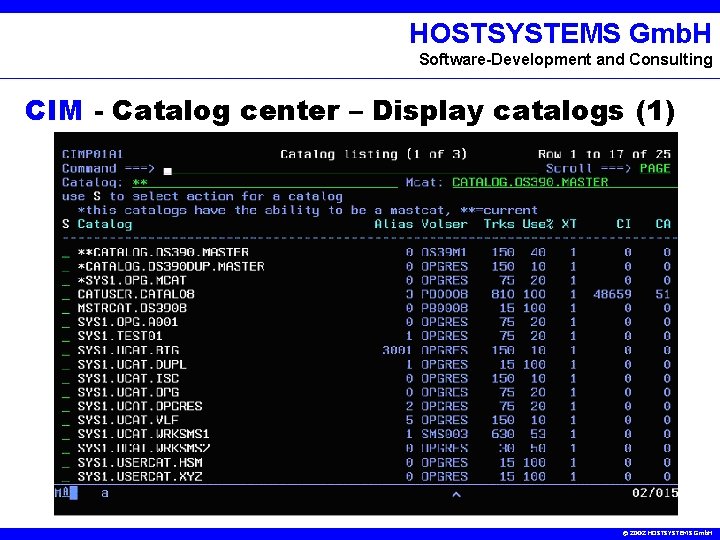 HOSTSYSTEMS Gmb. H Software-Development and Consulting CIM - Catalog center – Display catalogs (1)