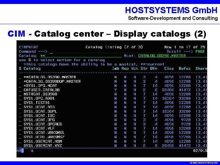 HOSTSYSTEMS Gmb. H Software-Development and Consulting CIM - Catalog center – Display catalogs (2)