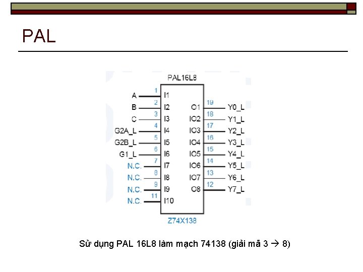 PAL Sử dụng PAL 16 L 8 làm mạch 74138 (giải mã 3 8)