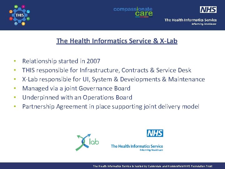 The Health Informatics Service Informing Healthcare The Health Informatics Service & X-Lab • •