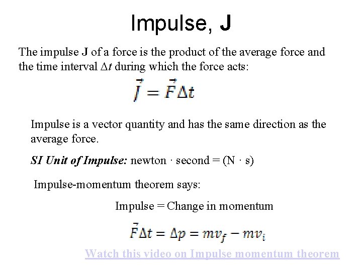 Unit of impulse