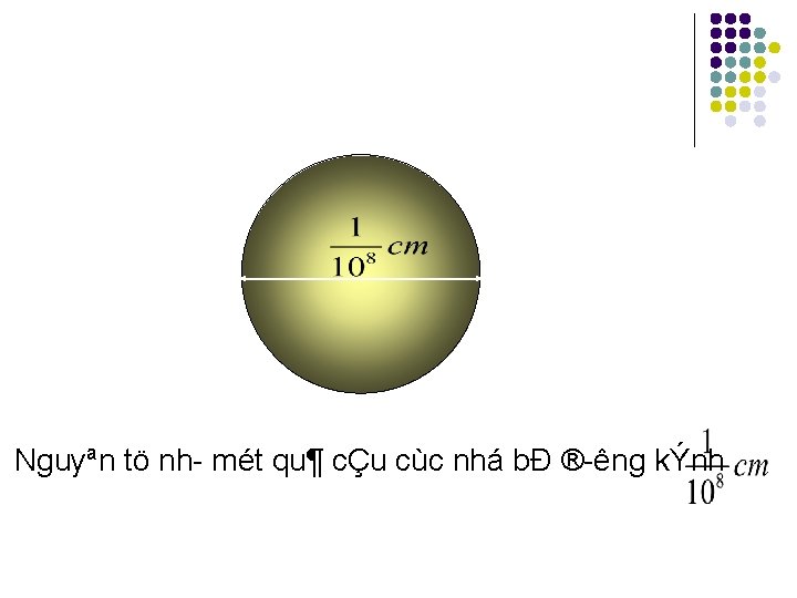 Nguyªn tö nh mét qu¶ cÇu cùc nhá bÐ ® êng kÝnh 