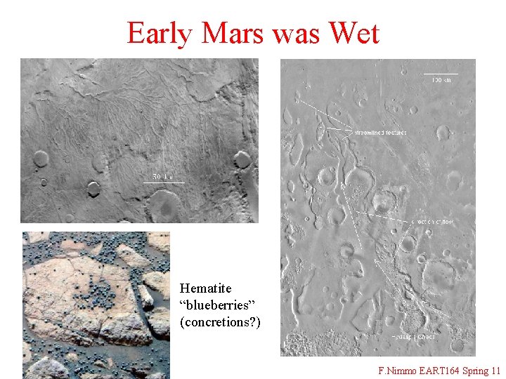 Early Mars was Wet Hematite “blueberries” (concretions? ) F. Nimmo EART 164 Spring 11