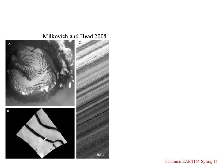 Milkovich and Head 2005 F. Nimmo EART 164 Spring 11 