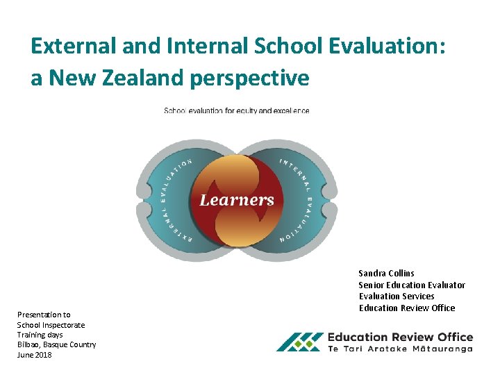 External and Internal School Evaluation: a New Zealand perspective Presentation to School Inspectorate Training