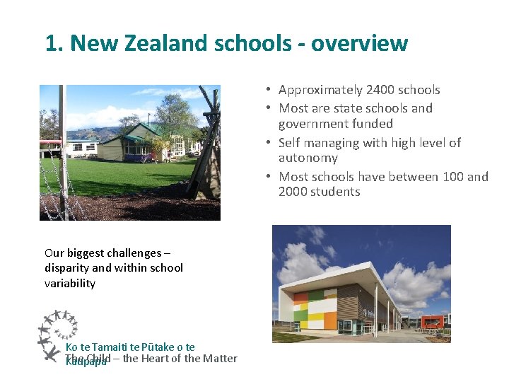 1. New Zealand schools - overview • Approximately 2400 schools • Most are state