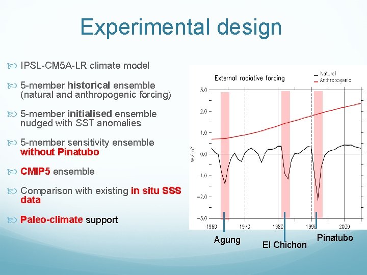 Experimental design IPSL-CM 5 A-LR climate model 5 -member historical ensemble O (natural and