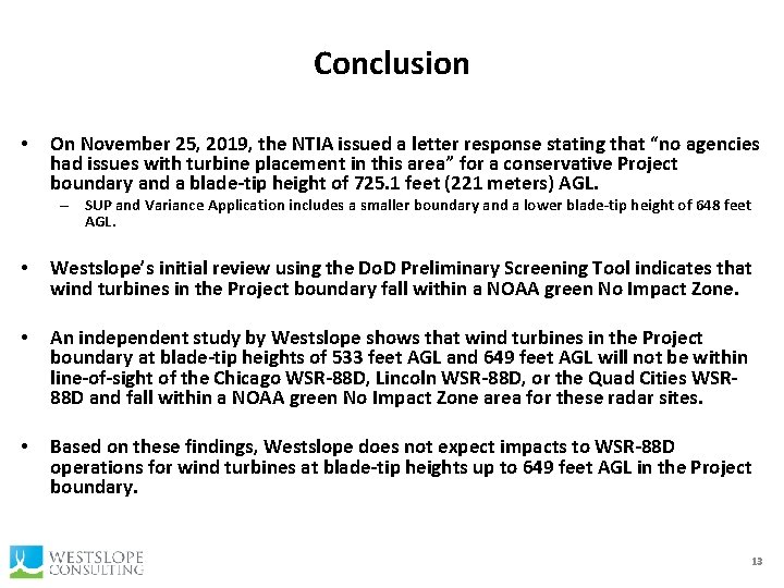 Conclusion • On November 25, 2019, the NTIA issued a letter response stating that Conclusion • On November 25, 2019, the NTIA issued a letter response stating that