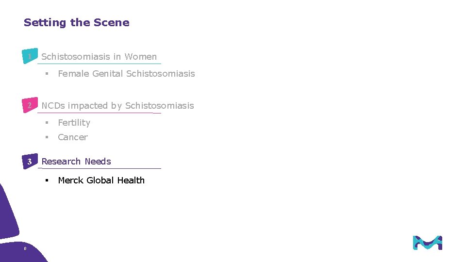 Setting the Scene 1 Schistosomiasis in Women § 2 3 NCDs impacted by Schistosomiasis