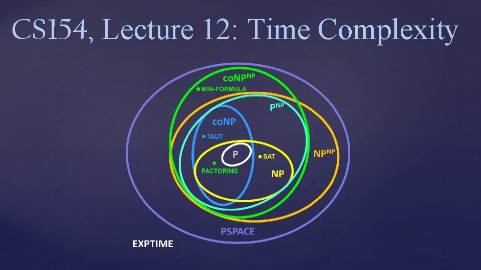 CS 154, Lecture 12: Time Complexity 