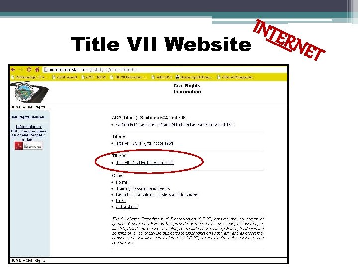 Title VII Website INTE R NE T 