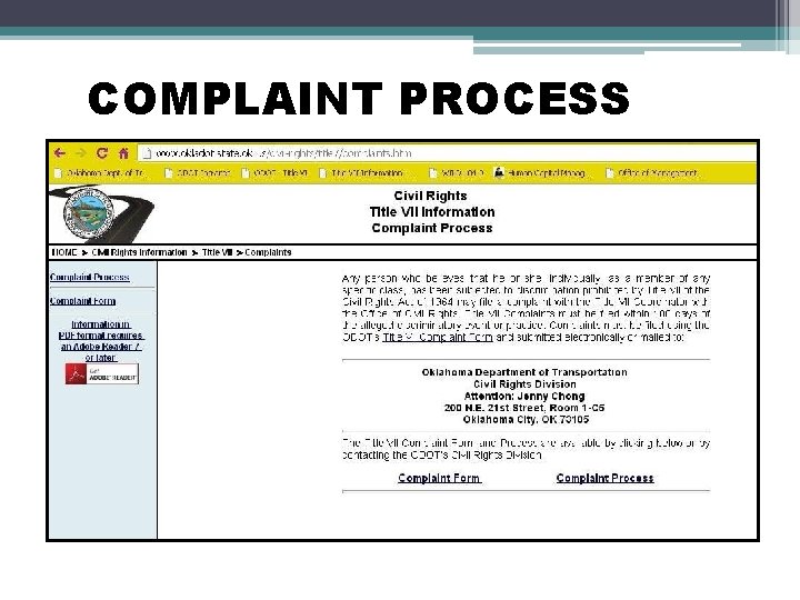 COMPLAINT PROCESS 