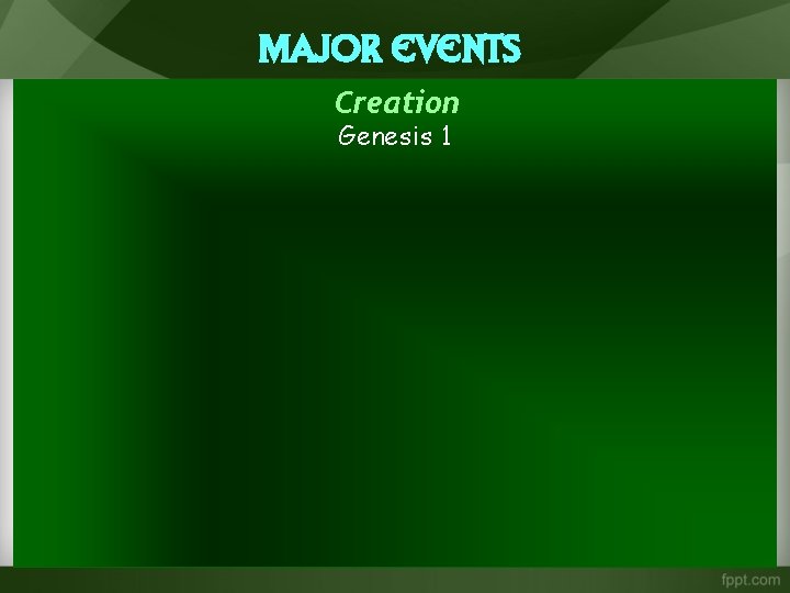 Major Events Creation Genesis 1 