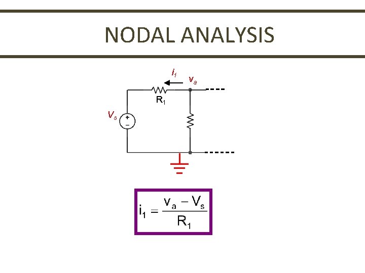 NODAL ANALYSIS i 1 R 1 Vs va 