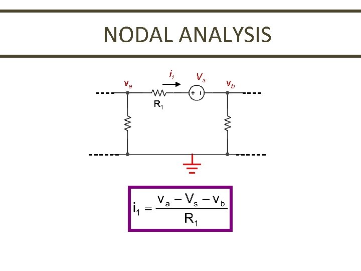 NODAL ANALYSIS i 1 va R 1 Vs vb 