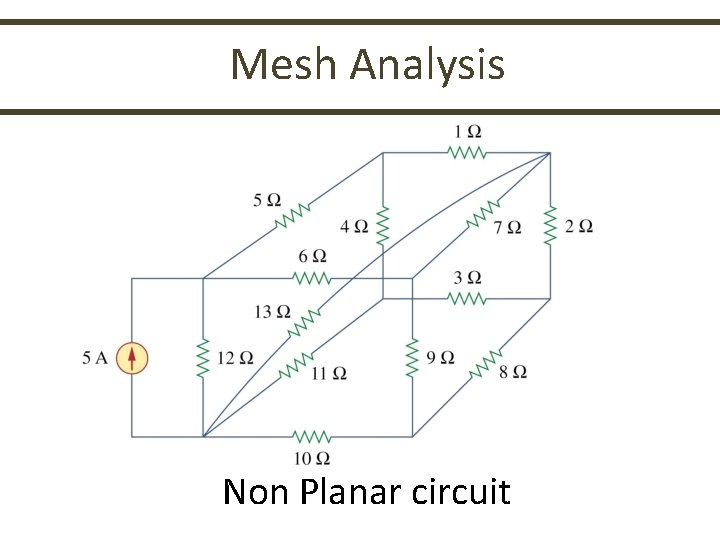 Mesh Analysis Non Planar circuit 