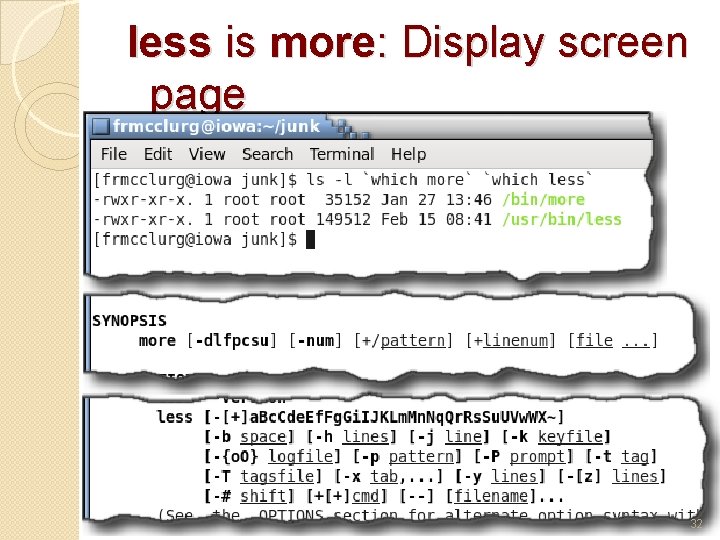 less is more: Display screen page 32 
