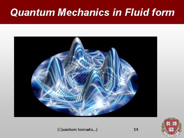 Quantum Mechanics in Fluid form (Quantum tornado…) 14 