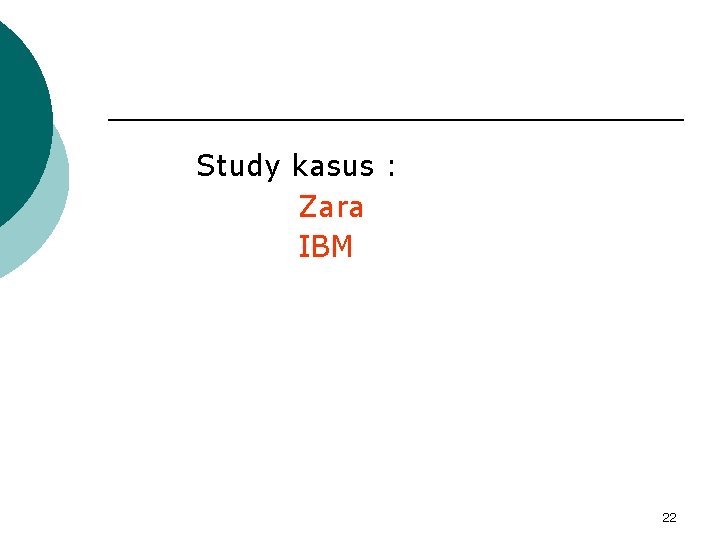 Study kasus : Zara IBM 22 