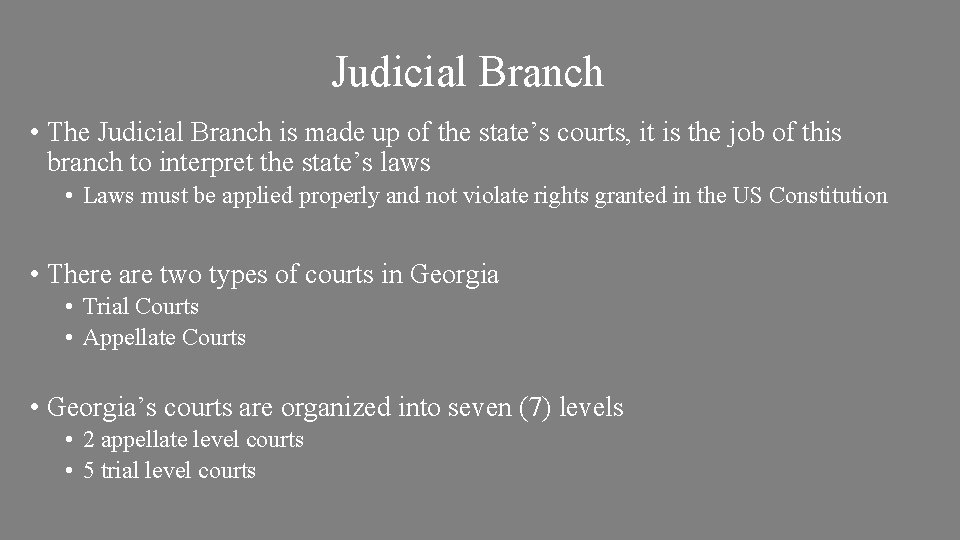 Government In Georgia Legislative Executive Judicial Branches General