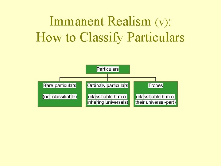Immanent Realism (v): How to Classify Particulars 