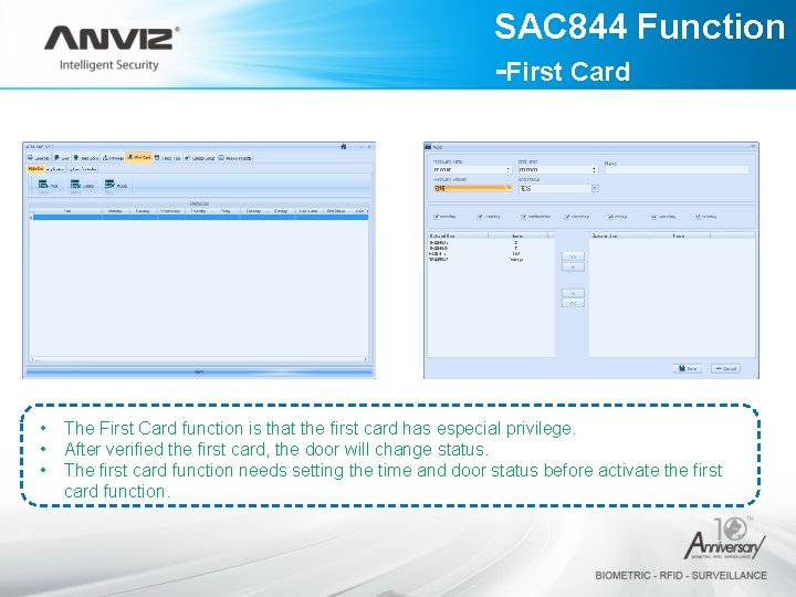 SAC 844 Function -First Card • • • The First Card function is that