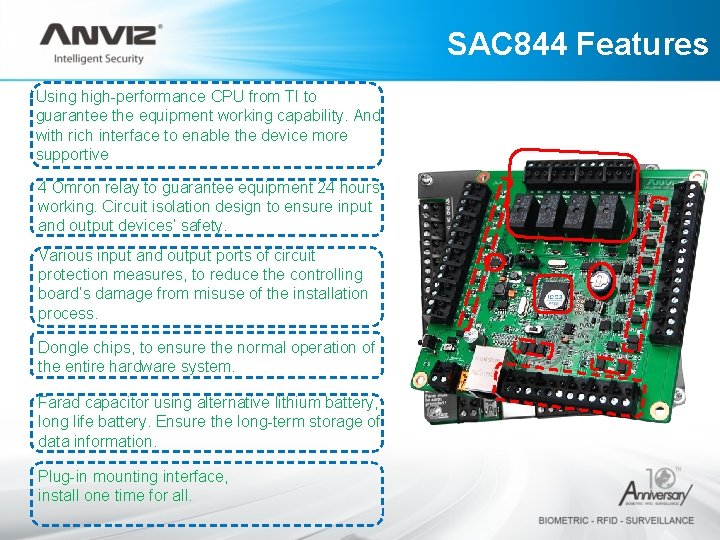 SAC 844 Features Using high-performance CPU from TI to guarantee the equipment working capability.