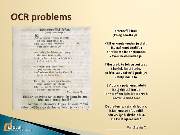 OCR problems Kmetovfli. Jl ftam (Poleg nemfhkiga. ) <K? tan kmeta vreden je zhafti