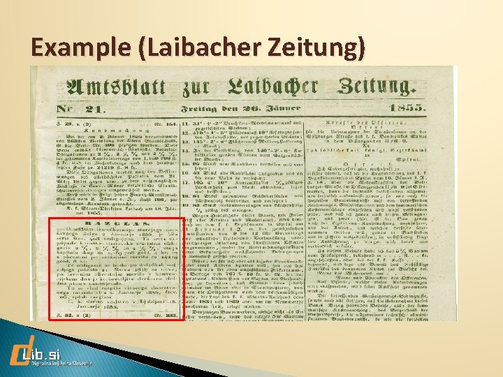 Example (Laibacher Zeitung) 