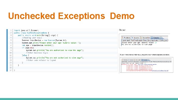 Unchecked Exceptions Demo 