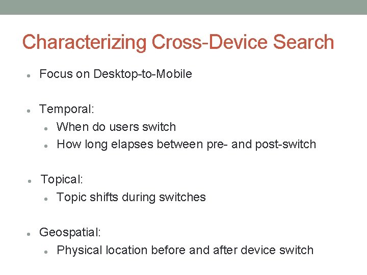 Characterizing Cross-Device Search Focus on Desktop-to-Mobile Temporal: When do users switch How long elapses